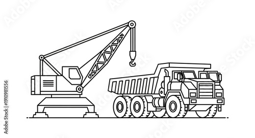 Crane Truck Heavy Machinery Vehicle.