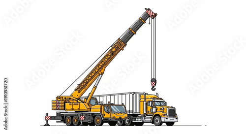 Crane Truck Heavy Machinery Vehicle.