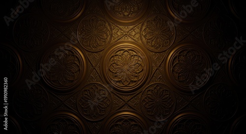 Detailed view of luxurious patterned wallpaper featuring an intricate repeating motif suitable for upscale interior design background and texture ,background ,seamless ,decoration