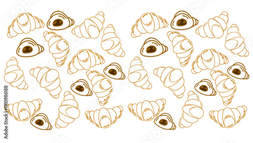 	
set of croissant doodle hand drawn. Hand drawn croissant french breakfast, croissant minimal flat icon set, black color and white background.