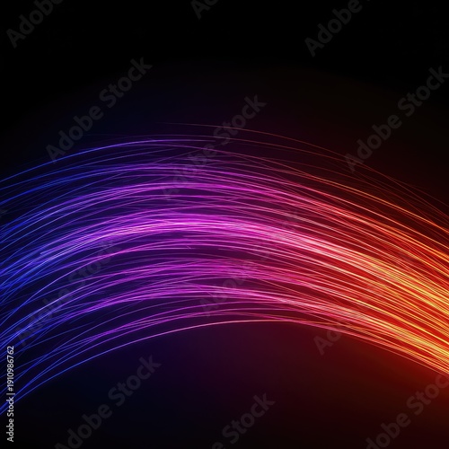 Dynamic glowing abstract lines creating a vibrant pattern on a dark background. Futuristic geometric energy and light flow ,atmosphere ,modern ,luminous