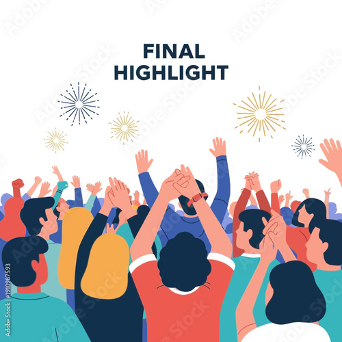 Energetic Crowd Celebrating A Grand Finale With Fireworks A Vibrant Celebration