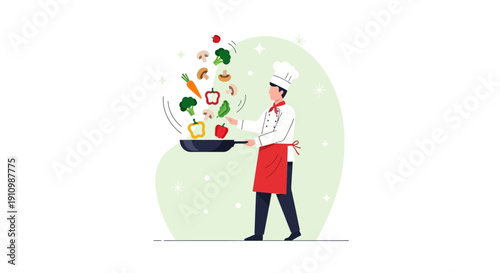 Expert Chef Creates Culinary Masterpiece With Flying Vegetables