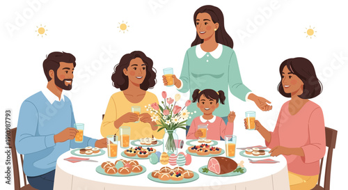 Family Gathering: Celebration of Togetherness and Joyful Moments at the Table