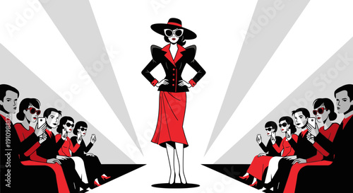 Fashion Show Glamour And Audience Applause On The Runway