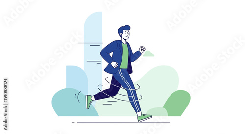 Energetic Person In Motion Dynamic Movement Abstract Background