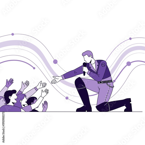 Engaging Performer Connects With Enthusiastic Crowd In Vibrant Performance