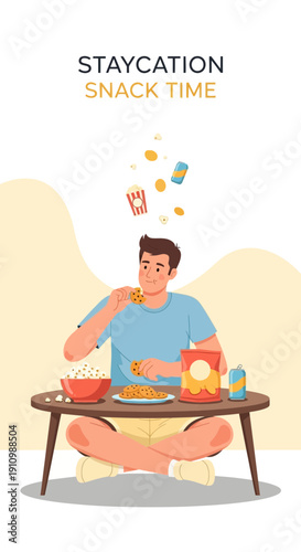 Enjoyable Home Relaxation With Delicious Snacks And Beverages