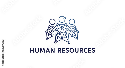 Innovative Human Resources Logo Depicting Networking And Staff Connectivity Design