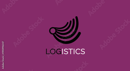 Innovative Logistics Branding Emblem On A Purple Backdrop For Business And Commercial Use