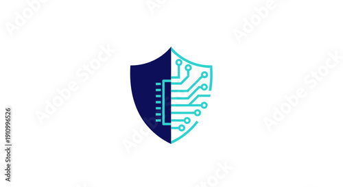 Innovative Digital Security Shield Design Representing Technological Protection