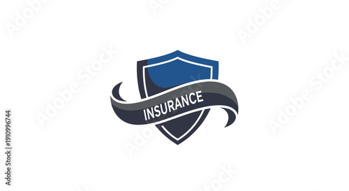 Insurance Emblem Icon: Security Symbol Depicting Financial Protection and Coverage