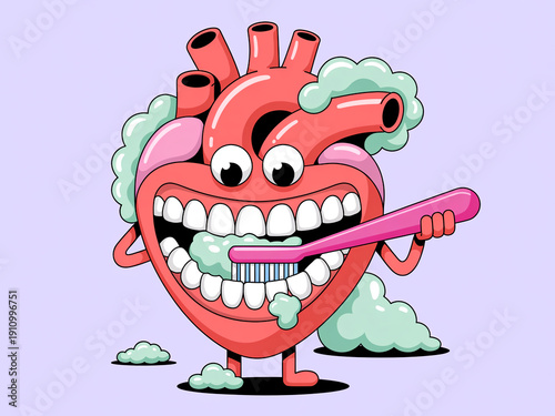 Heart with a Toothbrush – Funny Surreal Valentine Concept