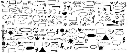 Hand drawn doodle icons set collection sketchy line art vector illustration