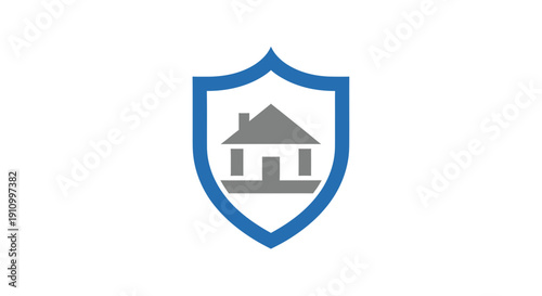 Home Security Logo Representing Property Protection And Insurance Coverage Concept
