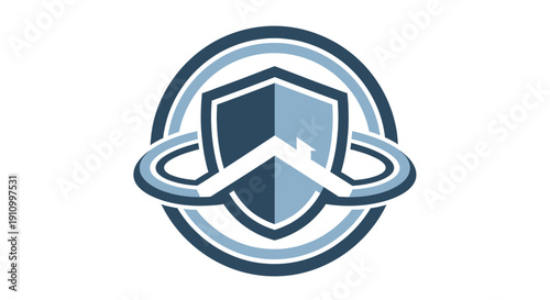 House Protection Symbol, Secure Home Logo, Property Shield Icon, Building Cover Sign