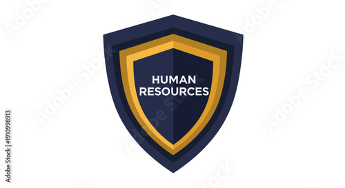 Human Resources Emblem Illustrating Professionalism And Company Values On White Space