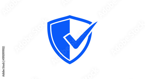 Icon Of Shield And Check Mark Indicating Protection And Verification Confirmed