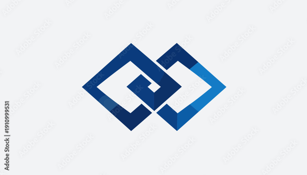 Obraz premium Interlocking Geometric Squares Symbolizing Connection And Unity In Corporate Environment