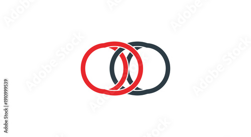 Interlocking Rings Abstract Design Symbolizing Connection, Cooperation And Unity Concept