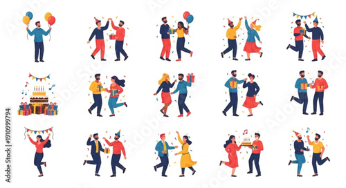 Diverse People Dancing and Celebrating.