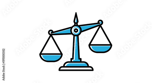 Justice Scale Icon Depicting Balance and Fairness Suitable for Legal Proceedings Representation