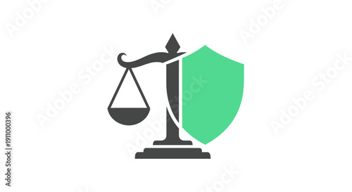 Justice Protected: An Emblem Illustrating Legal Security, Balance, And Shielding of Rights