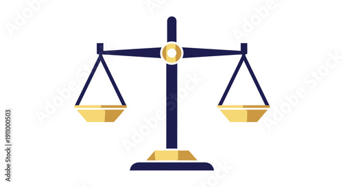 Justice Scale Emblem Depicting Fairness Equality and Legal Judgement in a Modern Style