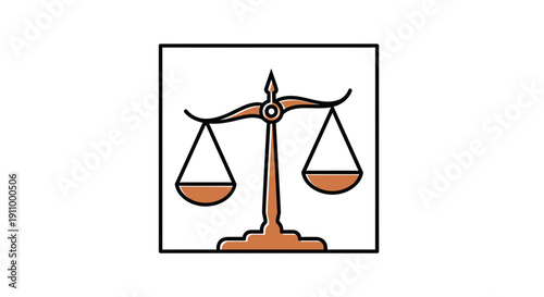 Justice Scale Symbol Depicting Balance and Fairness With Abstract Legal Representation