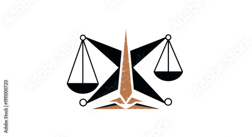 Justice Scales Emblem Depicting Balance and Fairness Representing Legal Proceedings