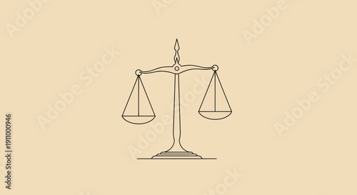 Justice Scales Illustration Over Neutral Background Ready For Relevant Concept Design