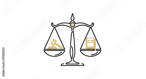 Justice System Depicted With Gavel and Law Book Representing Impartiality and Fairness