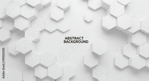 Modern white abstract background with hexagonal pattern