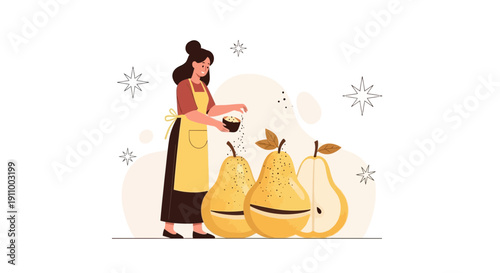 Fresh Pears Being Prepared For A Delicious Recipe