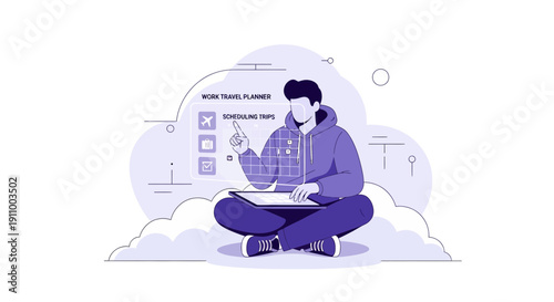 Futuristic Interface Work Travel Planner Scheduling Digital Experience