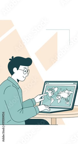 Global Connectivity And Digital Nomadism Illustrated