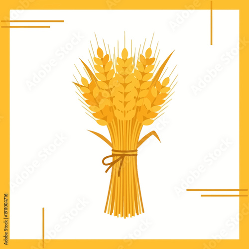 Golden Wheat Stalks Harvested Bounty Agriculture Symbol