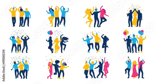 Diverse People Dancing and Celebrating Together.