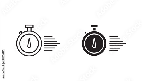 quick time icon set, fast deadline, vector illustration on white backgrond