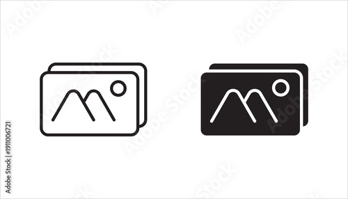 icon set vector, thumbnail gallery design symbols, on white background.