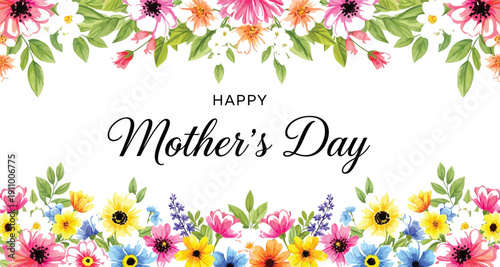 Happy mother's day floral greeting card