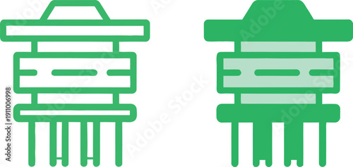 Green Microchip Icons