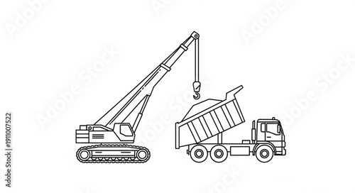 Excavator Loading Dump Truck.