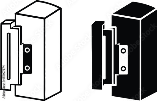 Door Hinges and Frames in Black and White