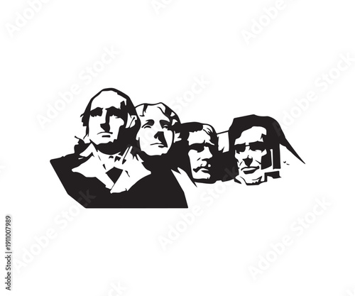 Tableau sur toile Mount Rushmore monument illustration in modern graphic style.