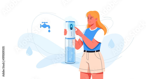 Innovative Water Purifier Device With User Interaction