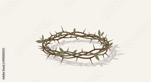 Intricate Crown Of Thorns Symbolizing Sacrifice And Suffering On A Clean Background