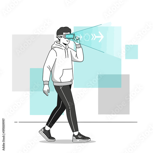 Immersive Virtual Reality Exploration Futuristic Technology And Digital World