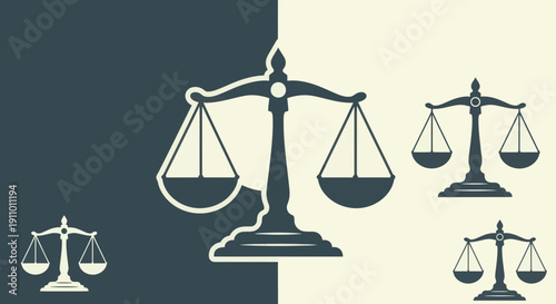 Justice System Depiction: Symbolism and Balance in Legal Proceedings Illustration
