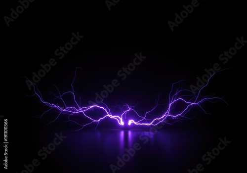 Abstract electrical discharge pattern of bright neon plasma light energy glowing in a dark blank void space ,dark ,energy ,texture